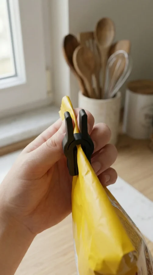 Çok Amaçlı Paket Kapama Klipsi – Cips, Makarna ve Gıda Torbası Kapatıcı