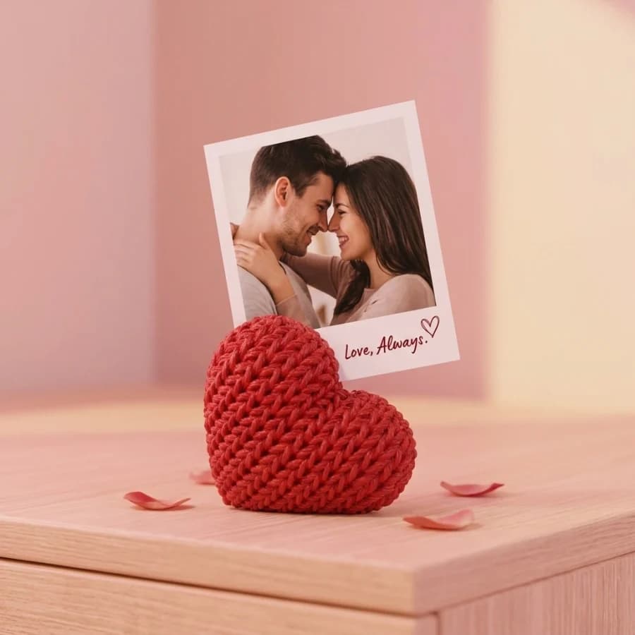 AYE3D 2'li Kalp Fotoğraf Tutucu Not Kart Standı Dekoratif Hediye Minimal Masa Aksesuarı